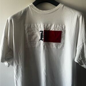 Tommy Hilfiger White and Red Short Sleeve Tee